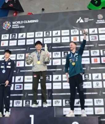 Sejarah Baru, Atlet Panjat Tebing Putra Tri Ramadani Raih Medali Emas Nomor Lead di World Climbing Series Seri Praha 2026