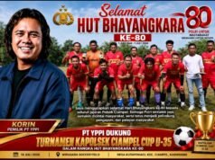 Korin Apresiasi Turnamen Kapolsek Ciampel Cup U-35, Doakan Polri Semakin Profesional di HUT Bhayangkara ke-80