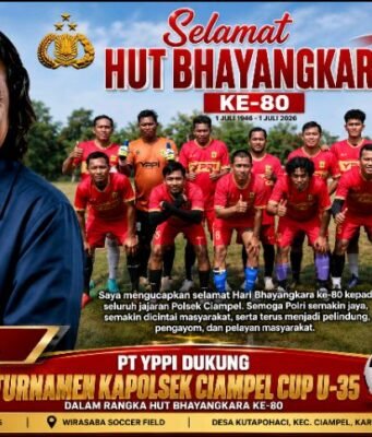 Korin Apresiasi Turnamen Kapolsek Ciampel Cup U-35, Doakan Polri Semakin Profesional di HUT Bhayangkara ke-80